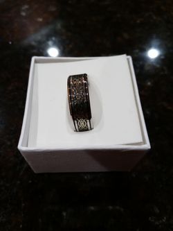 NWT Men's Titanium & 18K White Gold Ring Thumbnail