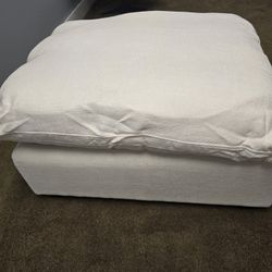Beautiful Comfy Beige Ottoman W/Removable Pillow