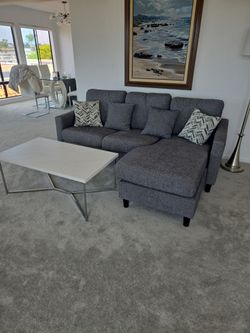 Living space sofa and coffee table