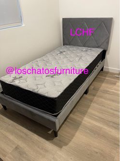 Twin size bed frame with mattress