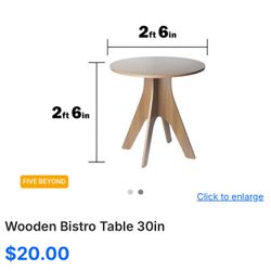 Bistro table, Light Wood