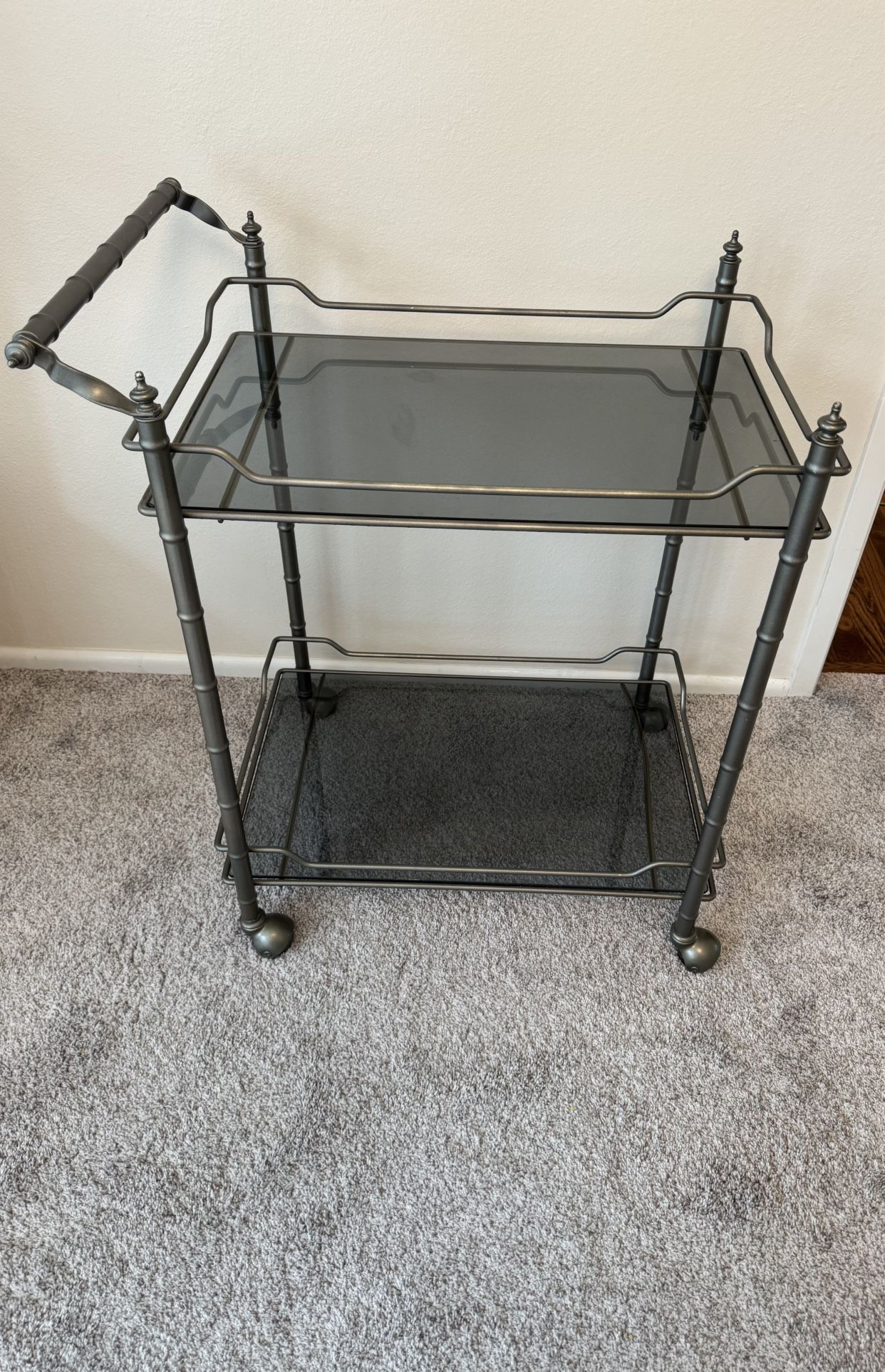 Genuine MCM Bar Serving Cart With Original Smoked Glass
