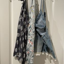 Size 6 Girls Summer Dress And Overall Short Bundle 