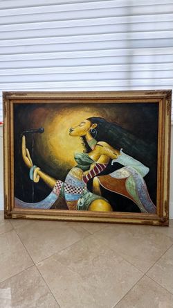 Beautiful painting with gold frame