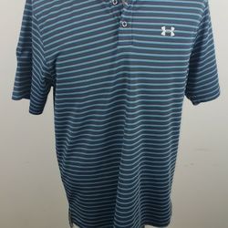 Under Armour Heat Gear Mens Large Loose Fit Golf Polo Short Sleeve Shirt 