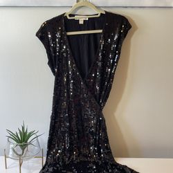 Sequin Black Wrap Micheal Kors Dress