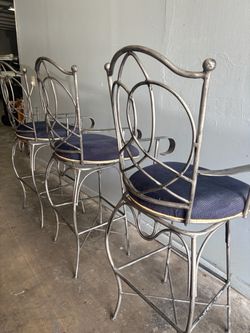 Set of 3 Wrought Iron Counter  Stools