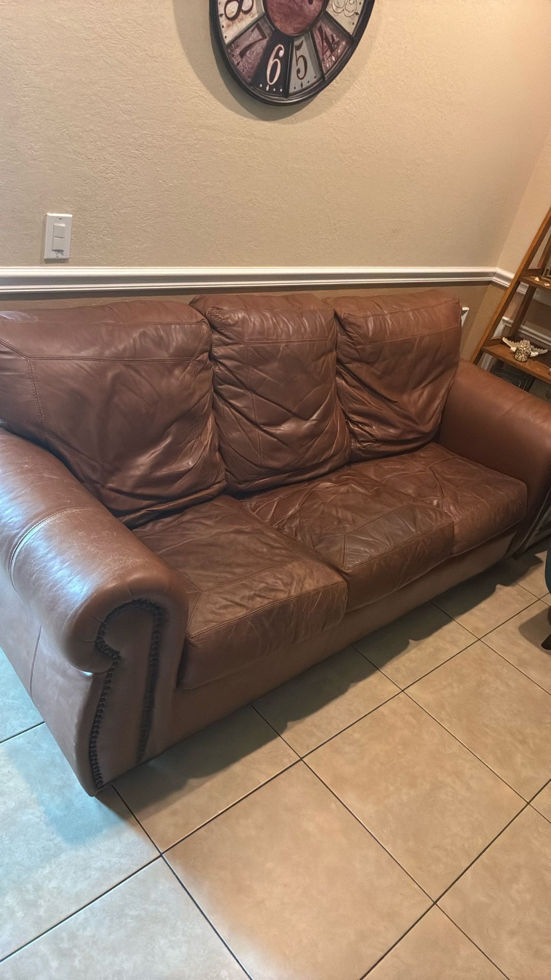 Brown Leather Sleeper Sofa