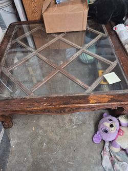Antique Glass coffee table
