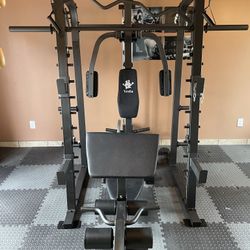 Vesta Fitness Smith Machine 2001 w/Bench Attachment | 230lb Bumpers Weights | 7ft Olympic Bar | Fitness | Gym Equipment | FREE DELIVERY 🚚 