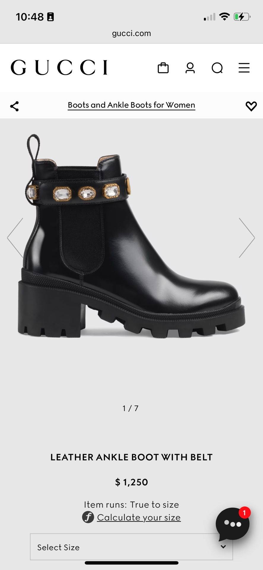 Gucci Leather Ankle Boots With Belt