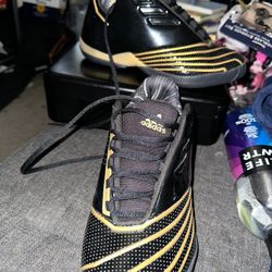 Size 7 - Adidas T-Mac 2 Restomod Black Gold Metallic, H68049, Clean, No Box