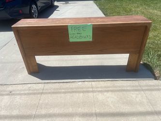 FREE queen size solid oak headboard/shelf. Decent condition.