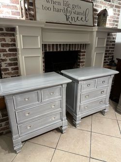 Two Beautiful Refinished Large Nightstands / Side Tables / Bedside Chests