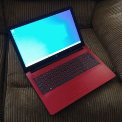 Red HP 16" Laptop Intel Quad Core 8 GB RAM 128 GB SSD DVDRW Webcam HDMI Wi-Fi Bluetooth Windows 10 64 Bit Edition 