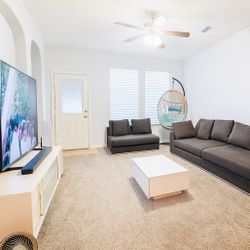 Complete Living Room Set (tv Console, Hanging Chair, Center Table And L Shape Couch)