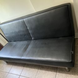 Black Leather Futon
