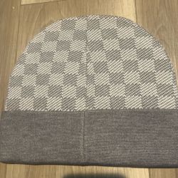 Gray Knit Beanie Hat