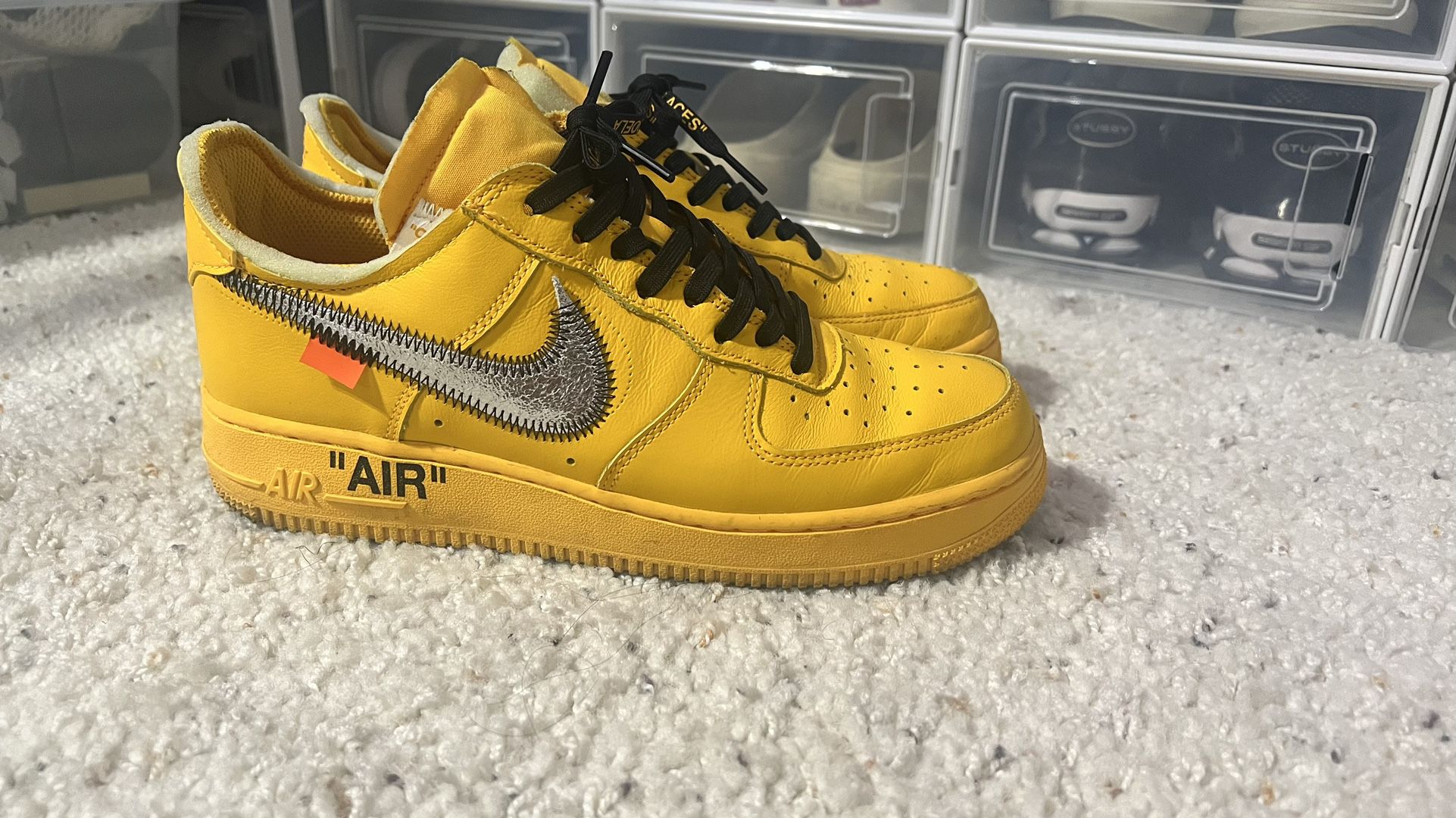 Nike Air Force 1 Low OFF-WHITE University Gold Lemonade ICA Size