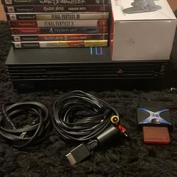 Fat PS2 w/ 7 Games, New Controller, Cords, Memory Card Tested