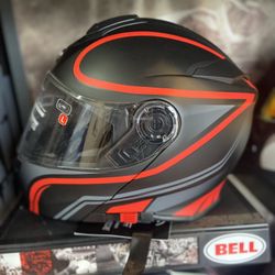 New matte Black And Red Dot Dual Visor Motorcycle Helmet $140