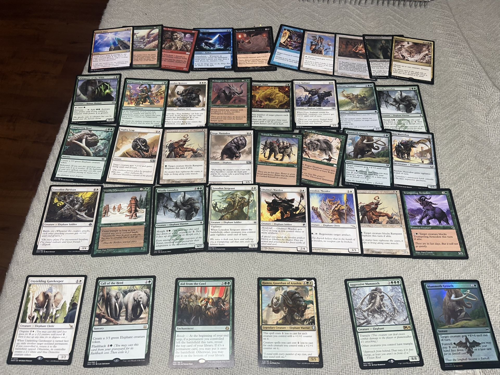 MTG Elephants + strong beasts+BONUSES magic the gathering card lot + bonuses
