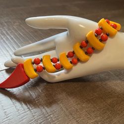 3D Printed Chotki – Handmade Plastic Relaxation & Prayer Beads – Red/Yellow Design – 23 cm – 34g
