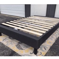 New KING Size Grey Platform Bed Frame 