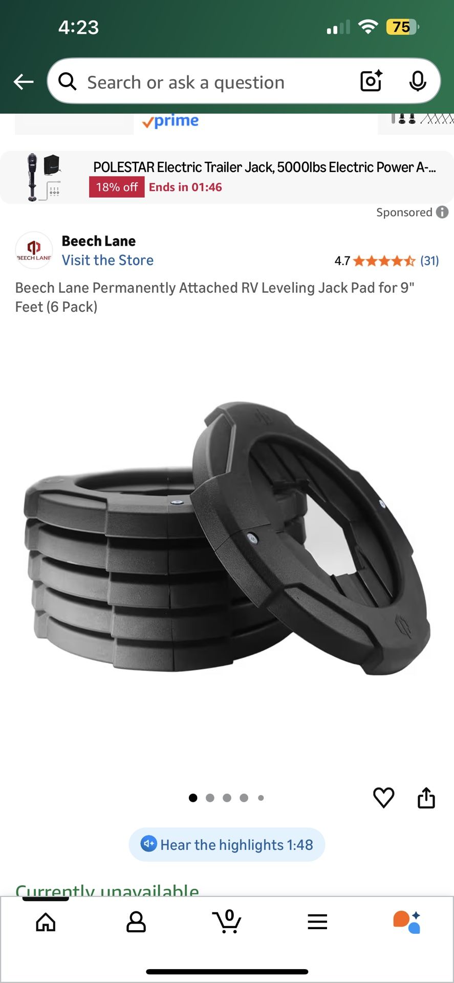 Beech Lane RV Leveling Jack Pad