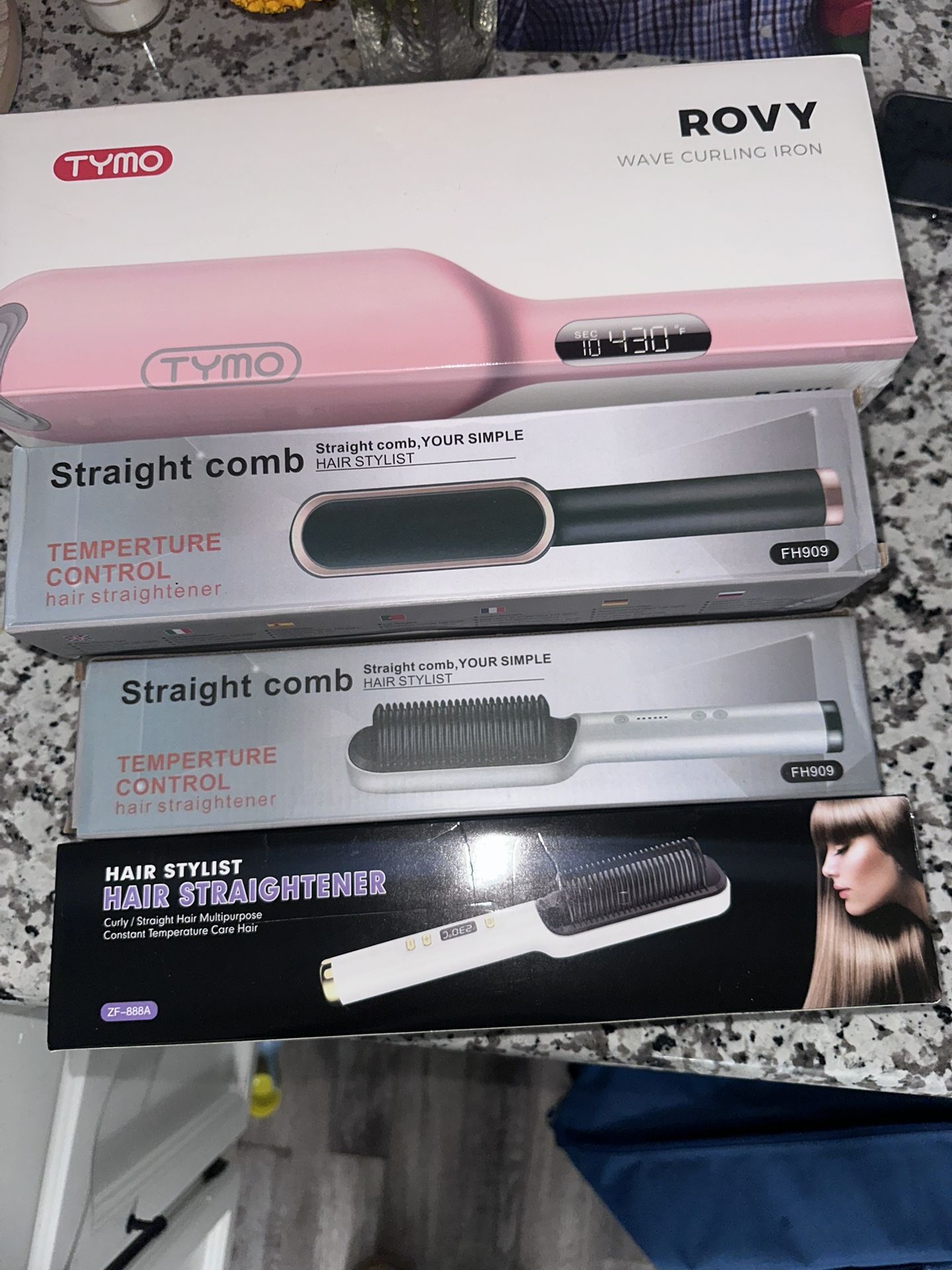 Wave Curling Iron And Straight Comb