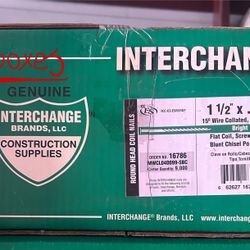 Nails!!!!  Interchange 9,000 count 1 1/2 X 0.099 Flat Coil Round Head Screw