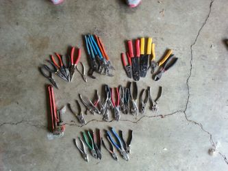 Assorted pliers and wrenches