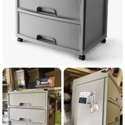 Mainstays 3 Drawer Wide Diamond Plastic Storage Cart, Soft Silver