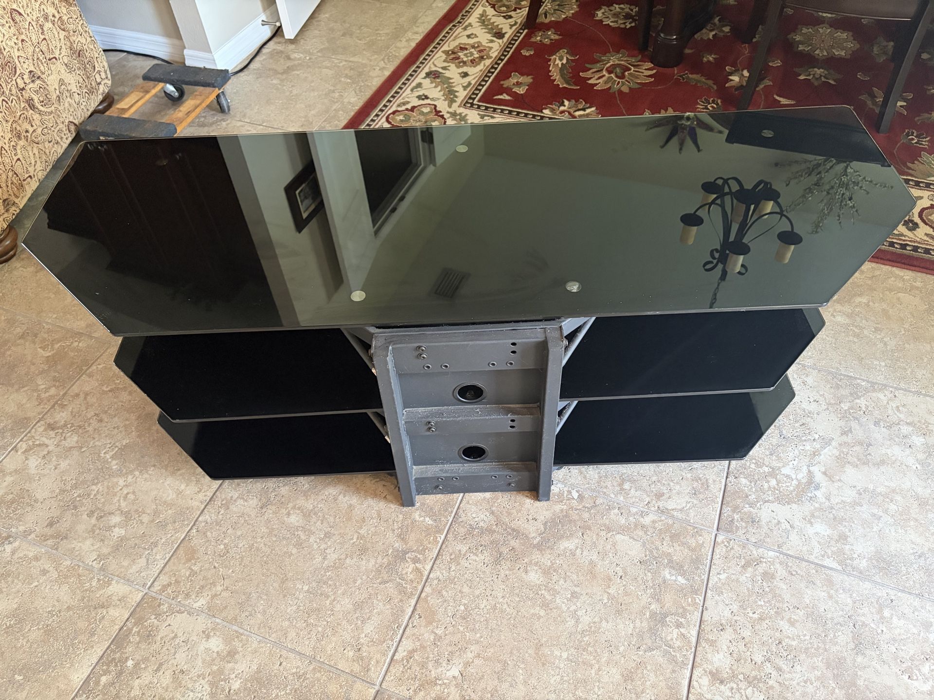 Glass tv media stand