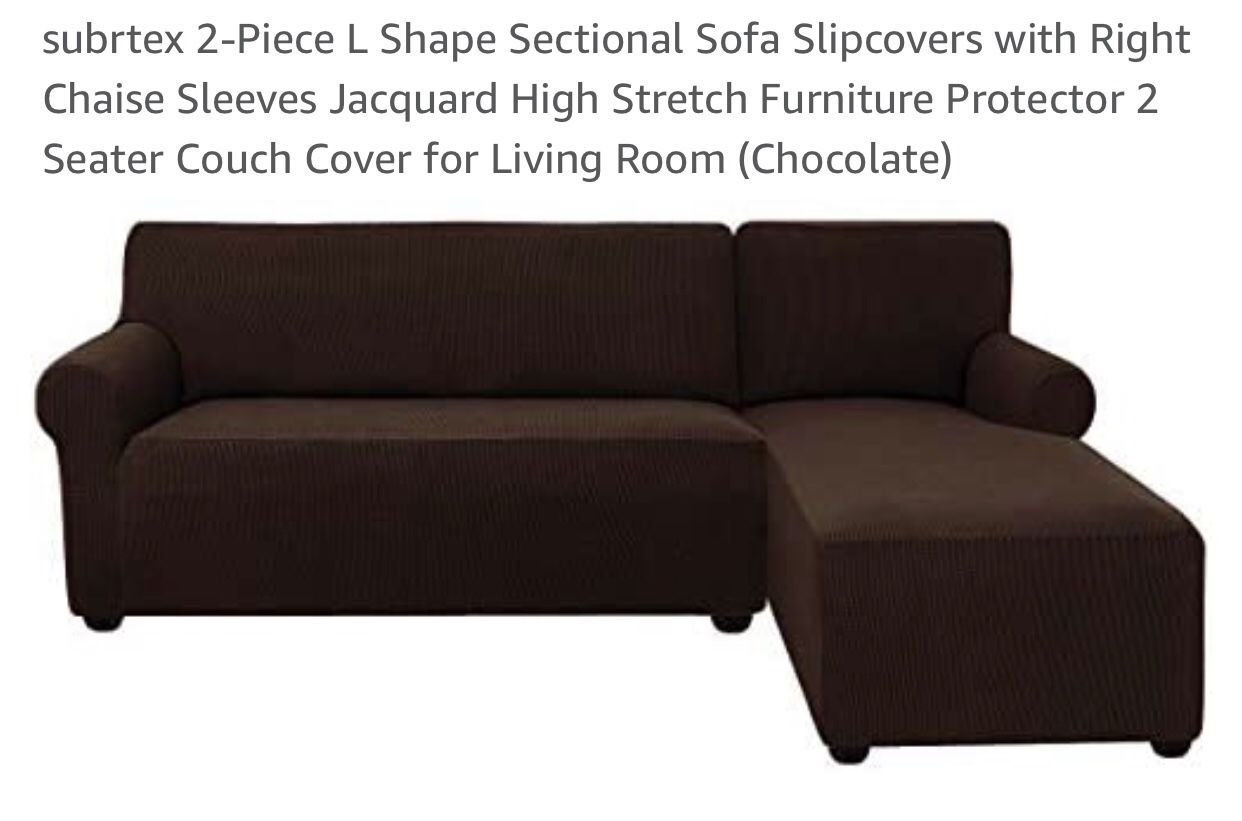 Subrtex 2 Pieces L Shape Sectional Sofá cover( 4O.OO