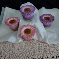 Ciat'e Vanson Vtg Porcelain Flower Salt and Pepper Shakers 