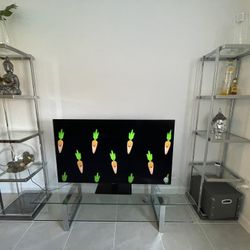 Beautiful Chrome And Glass TV Entertainment And Shelves 