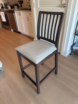 Dark Wood Counter Height Bar Stool