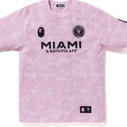 Inter de Miami X Bape collab pink camo t shirt 