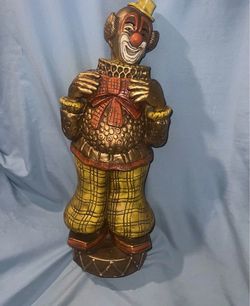 Vintage 18.5’’ Progressive Art Painted Clown Figurine Circus Decor 1967