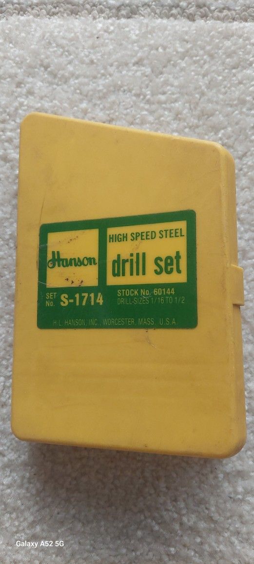 HANSON DRILL SET NO. S -1714 , HIGH SPEED STEEL!