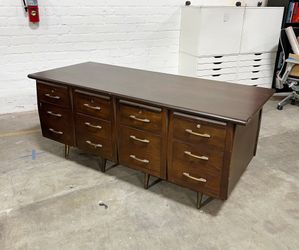 Vintage Mid Century Modern Credenza Executive Desk