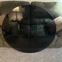 Round Glass Tabletop - Smoked Finish - Dimensions 41.5 X 3/8 Inches 