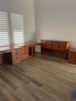 Large Solid Wood Double Bookcase & more