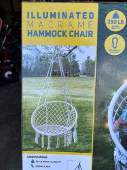 NEW! Illuminated Macrame Hammock Chair