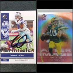 Ceedee Lamb On Card Auto + 2024 Jordan Love Topps Signature Class Orange 27/50 For 50 (Read Description)