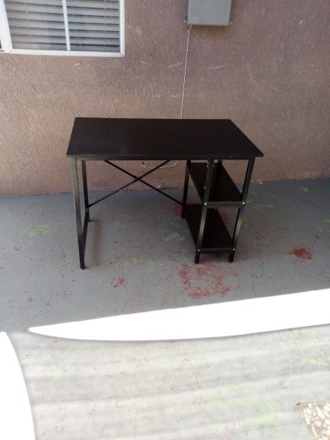 Black Desk With Printer Storage Or Books Rarely Used