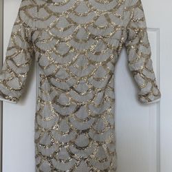New Papaya Creme Sequined Dress 