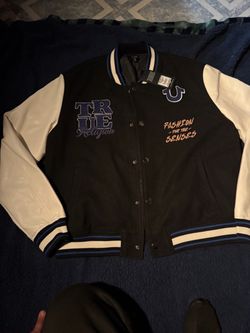 True Religion Varsity Bomber Jacket & Matching  Har   with Tags