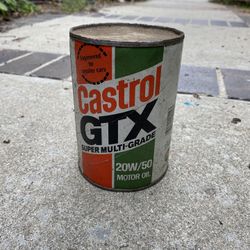 CASTROL ® GTX ® 20W/50 Motor Oil - Metal One (1) Quart Oil Can - New Old Stock